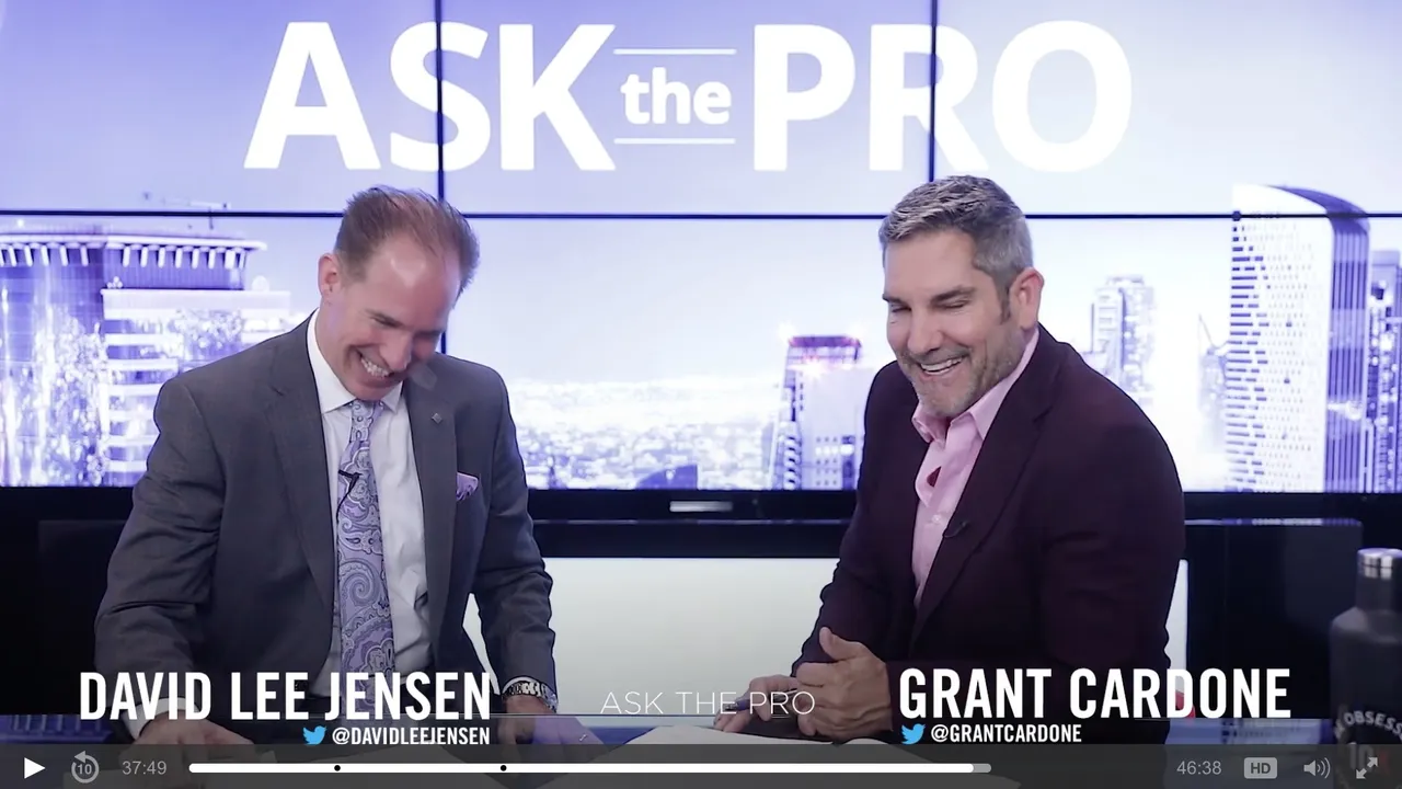 David Lee Jensen with Grant Cardone on the Ask The Pro show