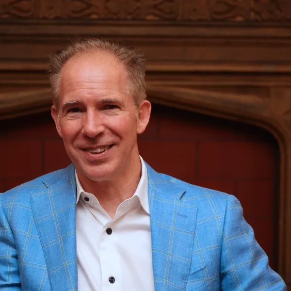 David Lee Jensen in the Orpheum Theatre lobby, warm close portrait